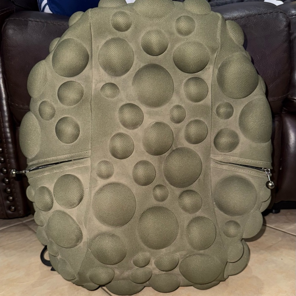 Olive Green Textured Backpack